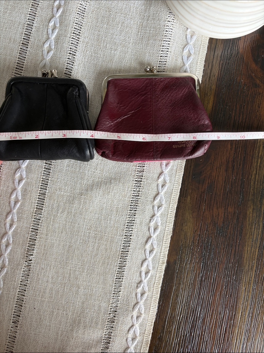 Vintage Genuine Leather Kiss-Lock Coin Purse - Black - Picture 12 of 16